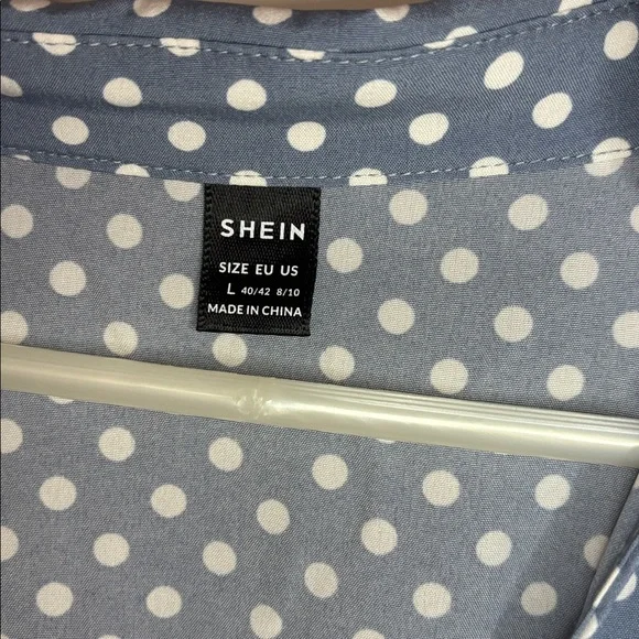 SHEIN Light Blue Polka Dot Maxi Dress - Picture 2 of 5